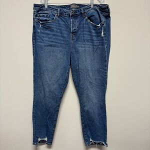 Torrid Classic Denim High Rise‎ Straight Artisan Hem Jeans Mild Distressing 18T